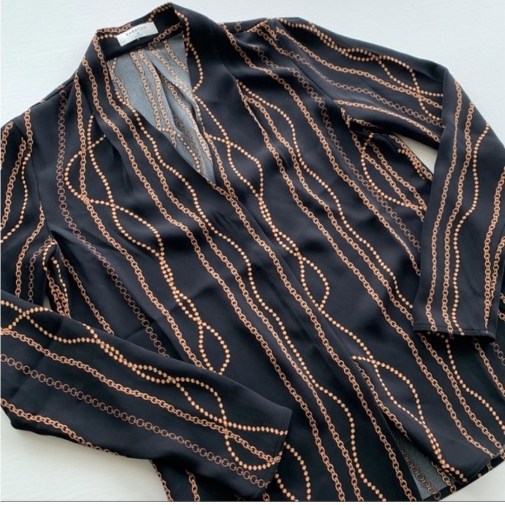 Aritzia Babaton Power Blouse Gold Chain Rope Print size XS